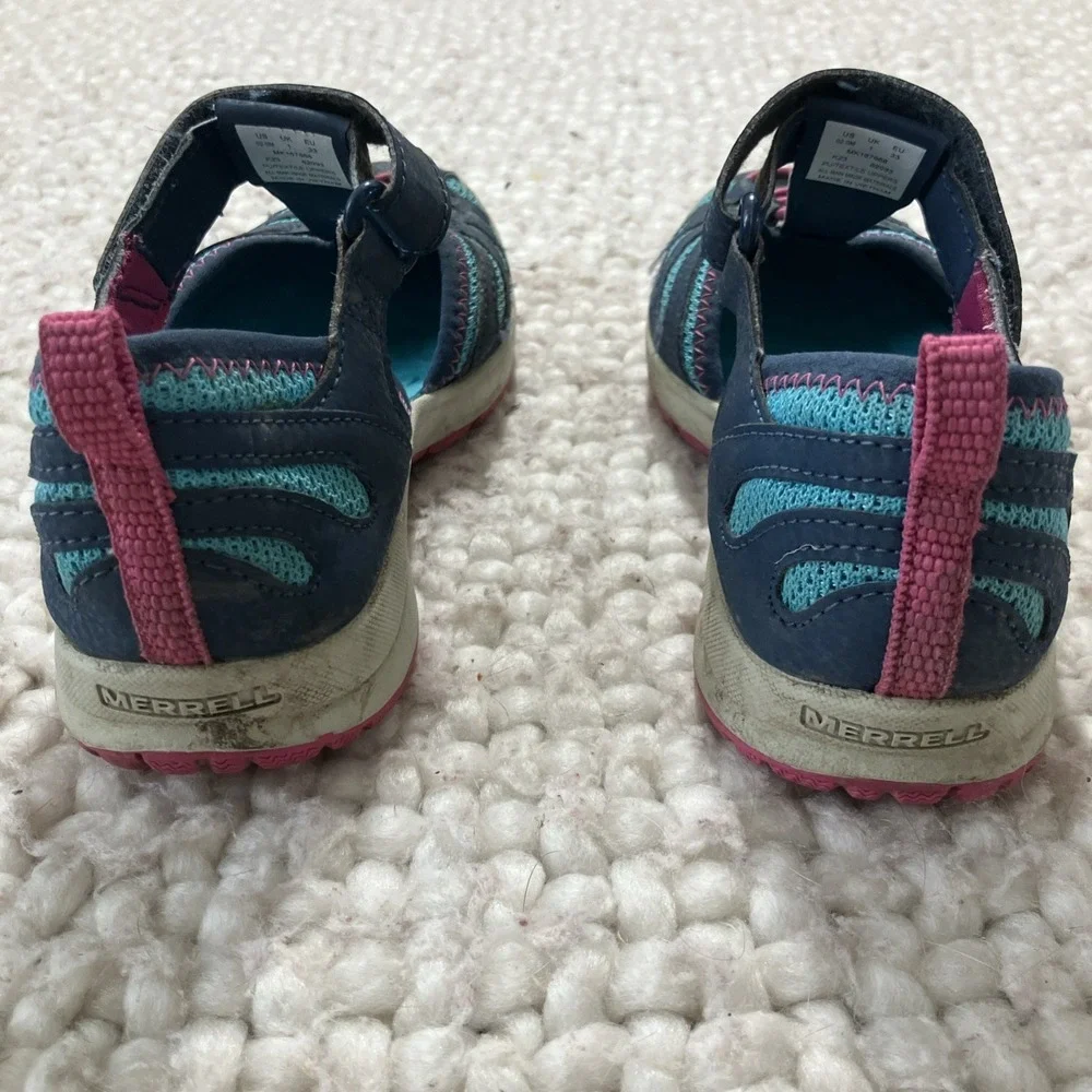 Kids Merrell Hydro Jr Blue Shoes Size 2.0W Sandals Water Outdoors Canoe Beach